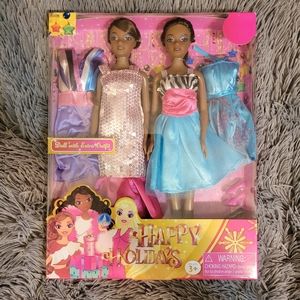 Happy Holidays 2-Doll Pack Set